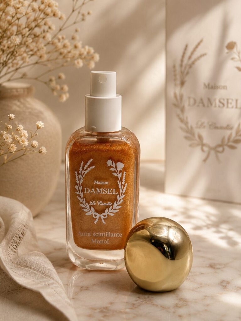 Aura Scintillante Monoï – huile scintillante corps et cheveux Maison Damsel