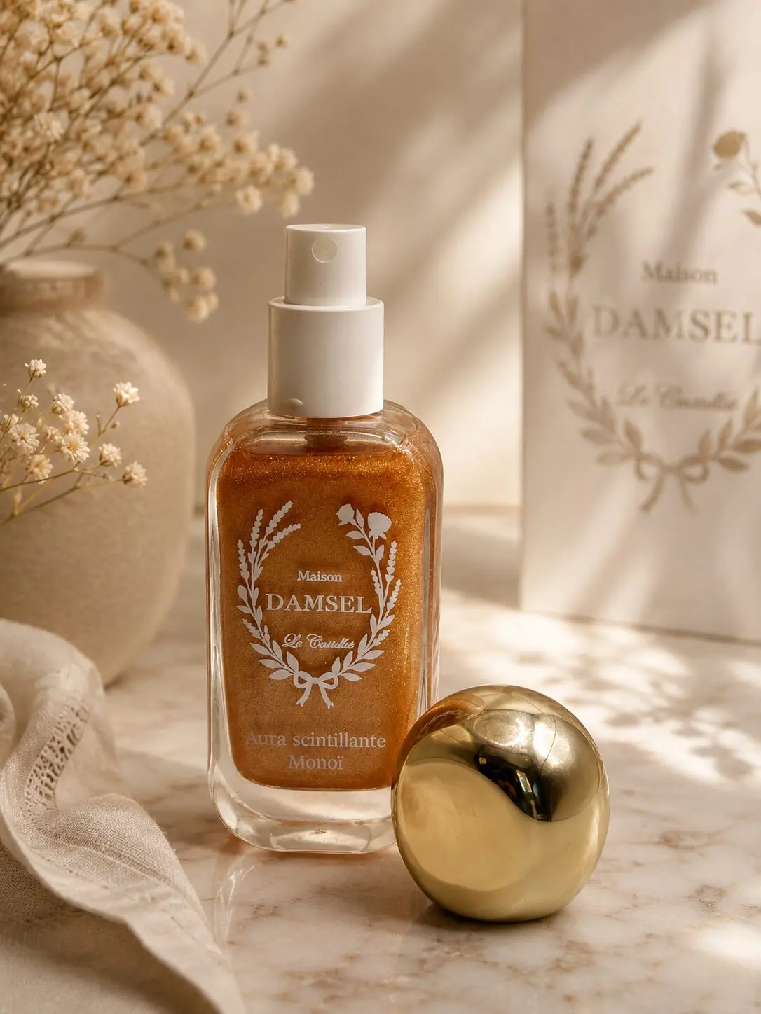 Aura Scintillante Monoï – huile scintillante corps et cheveux Maison Damsel
