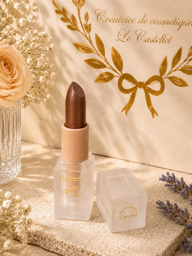 Baume satiné en stick - Caramel - Soin à lèvres teinté