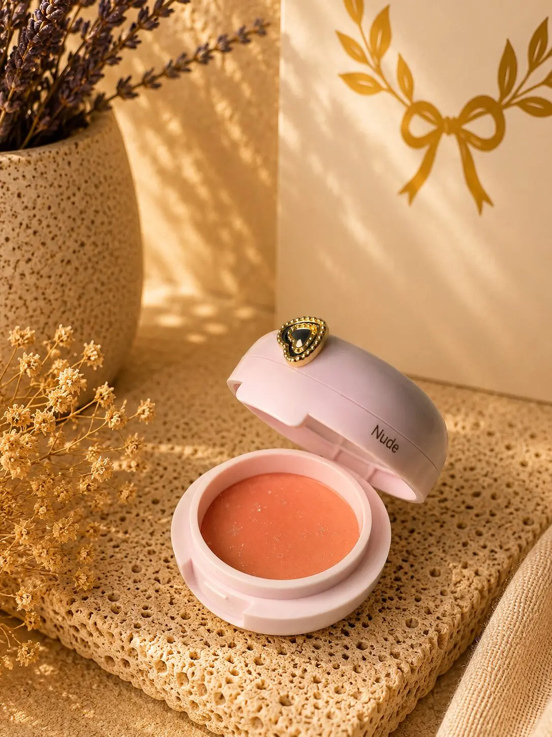 Baume satiné en pot - Nude scintillant - Soin à lèvres teinté