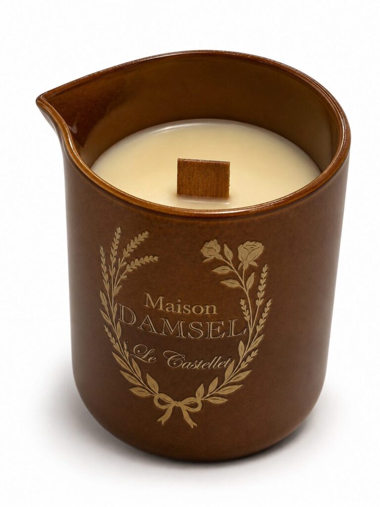 Bougie de massage Maison Damsel dans son pot à bec verseur
